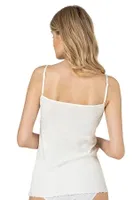 Premium Kumaş Esnek Viskon Kaşkorse Dantelli İp Askılı Kadın Atlet Özkan 26956  Ekru görsel 5