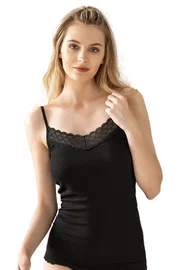 Özkan Premium Kumaş Esnek Viskon Kaşkorse Dantelli İp Askılı Kadın Atlet Özkan 26956 