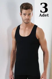 Arma Yıldız Premium Siyah Erkek Atlet 3'lü Paket Arma Yıldız 1001 - 3 ADET