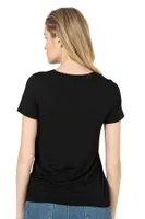 Premium Yumuşak Rahat Kumaş Viskon Bisiklet Yaka Kısa Kollu Örme T-shirt Özkan 26976 Siyah görsel 4