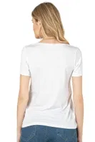 Premium Yumuşak Rahat Kumaş Viskon Bisiklet Yaka Kısa Kollu Örme T-shirt Özkan 26976 Beyaz detay görünüm