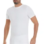 Ribana 3'lü Paket Pamuk Kısa Kollu Kapalı Yaka Erkek Beyaz Atlet Yıldız 56 Beyaz