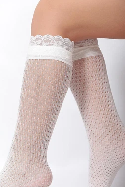 Daymod Romina Dantelli Çocuk Dizaltı Çorap Kemik Daymod D2243001 - Alternatif Görünüm