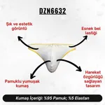 Sarı Biyeli Beyaz Erkek Tanga  Darkzone DZN6632 farklı açı