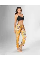 Sarı Çiçekli Sütyenli 3lü Pijama Takımı Ahu Loriva 1847 Sarı detay görünüm