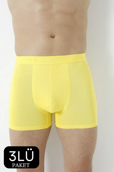 Sarı Erkek Bambu Boxer 3'lü Paket Arma Yıldız 1172 - 3 ADET