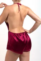 Saten Babydoll Takım Miorre 001-000829 Bordo görsel 5