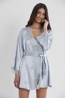 Kuşaklı Saten Dantelli 3Lü Sabahlık Şort Takım Pierre Cardin 2490 görsel 16