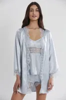 Kuşaklı Saten Dantelli 3Lü Sabahlık Şort Takım Pierre Cardin 2490 görsel 17