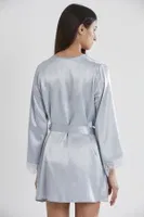 Kuşaklı Saten Dantelli 3Lü Sabahlık Şort Takım Pierre Cardin 2490 görsel 18