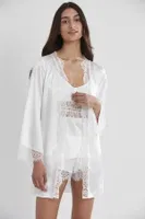 Kuşaklı Saten Dantelli 3Lü Sabahlık Şort Takım Pierre Cardin 2490 Ekru görsel 13