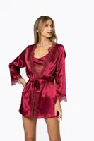 Kuşaklı Saten Dantelli 3Lü Sabahlık Şort Takım Pierre Cardin 2490 görsel 10