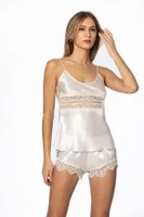 Kuşaklı Saten Dantelli 3Lü Sabahlık Şort Takım Pierre Cardin 2490 görsel 9