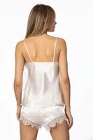 Kuşaklı Saten Dantelli 3Lü Sabahlık Şort Takım Pierre Cardin 2490 görsel 8