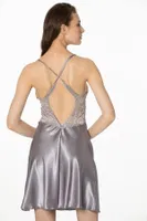 Sırt Dekolteli Saten Dantelli Kısa Kadın GecelikPierre Cardin 680 görsel 6