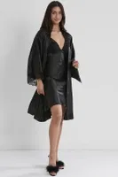 Saten Dantelli Çapraz Askılı Gecelik Sabahlık Takımı Pierre Cardin 4250 Siyah görsel 8