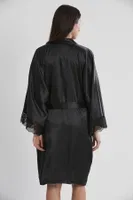 Saten Dantelli Çapraz Askılı Gecelik Sabahlık Takımı Pierre Cardin 4250 Siyah görsel 6