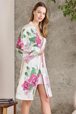 Pierre Cardin Saten Emprime Gecelik Sabahlık Takım Pierre Cardin 2415  - Alternatif Görünüm