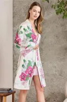 Saten Emprime Gecelik Sabahlık Takım Pierre Cardin 2415  detay görünüm