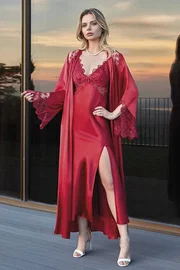 Nurteks Saten Gecelik Sabahlık Nurteks 5184