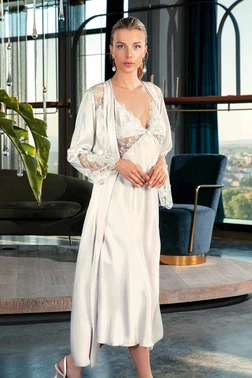 Nurteks Saten Gecelik Sabahlık Nurteks 5184 - Alternatif Görünüm