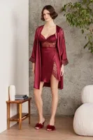 Saten Gecelik Sabahlık Pijama Takım Şort Takım 6'lı Gelin Çeyiz Seti Pierre Cardin 6000 görsel 28
