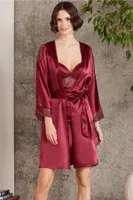 Saten Gecelik Sabahlık Pijama Takım Şort Takım 6'lı Gelin Çeyiz Seti Pierre Cardin 6000 görsel 29