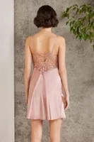 Saten Gecelik Sabahlık Pijama Takım Şort Takım 6'lı Gelin Çeyiz Seti Pierre Cardin 6000 Somon görsel 5