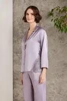 Saten Gecelik Sabahlık Pijama Takım Şort Takım 6'lı Gelin Çeyiz Seti Pierre Cardin 6000 Royal görsel 22