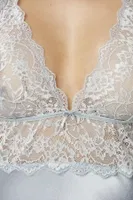 Saten Sırt Dekolteli Dantelli Midi Gecelik Pierre Cardin 905  görsel 4