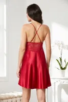 Saten Transparan Dantelli Çapraz Askılı Gecelik Pierre Cardin 850 görsel 12