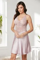 Saten Transparan Dantelli Çapraz Askılı Gecelik Pierre Cardin 850 görsel 5