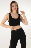 Seamless Desteksiz Kalın Askılı Spor Sütyen Miorre 999-ZZ0120 Siyah
