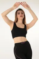 Seamless Desteksiz Kalın Askılı Spor Sütyen Miorre 999-ZZ0120 Siyah farklı açı