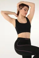 Seamless Desteksiz Kalın Askılı Spor Sütyen Miorre 999-ZZ0120 Siyah görsel 4