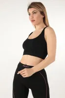 Seamless Desteksiz Kalın Askılı Spor Sütyen Miorre 999-ZZ0120 Siyah görsel 6