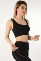 Seamless Desteksiz Kalın Askılı Spor Sütyen Miorre 999-ZZ0120 Siyah görsel 7