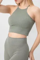 Seamless Örme Halter Yaka Büstiyer DoReMi 002-000135 Haki görsel 5