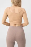 Seamless Straplez Uzun Kollu Fitilli Büstiyer DoReMi  002-000132 Kahverengi görsel 4