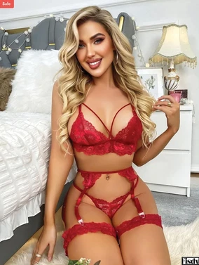 Seksi Kırmızı İpli Dantel Fantezi Jartiyer Takım Real Passione 7112 - Alternatif Görünüm