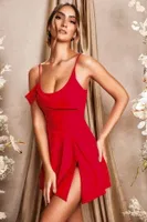 Seksi Mini Kırmızı Elbise Pink Night 3325 Kırmızı