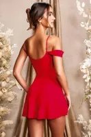 Seksi Mini Kırmızı Elbise Pink Night 3325 Kırmızı detay görünüm