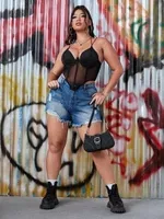 Balenli İnce Askılı Fantezi Kadın Body SHE 2003 Siyah görsel 5