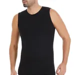Sıfır Kollu 3'lü Paket Bisiklet Yaka Modal Erkek Siyah Atlet Yıldız 76 Siyah