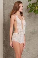 Şifon Dantelli Tulum Gecelik Sabahlık Takımı Pierre Cardin 4810  görsel 4