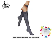 Şirin Yün Akrilik Kadın Gri Diz Altı Çorap 6'lı Şirin 5110 - 12 ADET