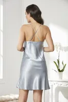 Sırtı Çapraz Askılı Saten Dantelli Kısa Gecelik Pierre Cardin 860 görsel 4