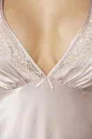 Sırtı Çapraz Askılı Saten Dantelli Kısa Gecelik Pierre Cardin 860 Pudra detay görünüm