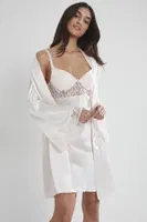 Sırtı Kalp Dantelli Saten Gecelik Sabahlık Takımı Pierre Cardin 4090  görsel 22