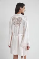 Sırtı Kalp Dantelli Saten Gecelik Sabahlık Takımı Pierre Cardin 4090  görsel 24